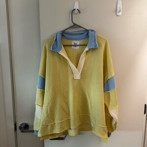 Yellow and Blue Pullover Sweater